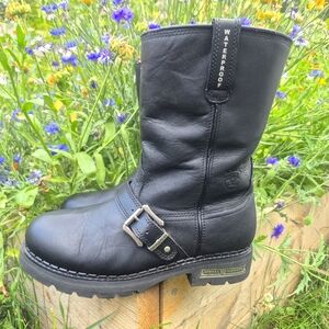 Ariat Metal Mounts Alloy H2O Black Motorcycle Boots Mens Sz 10EE
